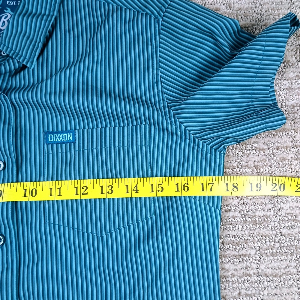 Dixxon Flannel Co The Benny Triple Stripe Women Small Teal Green Workwear Shirt - Picture 3 of 9